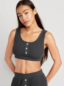 Old Navy Waffle-Knit Pajama Cami Bralette Top For Women
