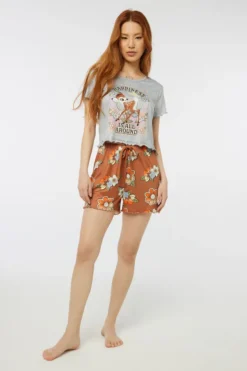 Ardene Bambi PJ Set In Grey | Size | Polyester/Spandex