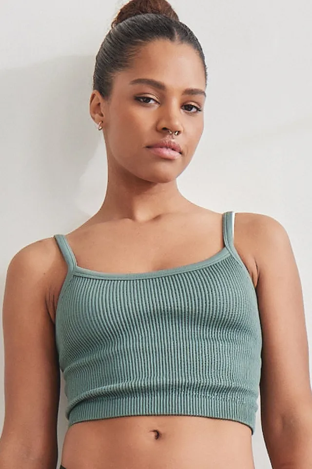 Ardene Crop Seamless PJ Tank In Dk. Green | Size | Nylon/Spandex 3 Ardene Crop Seamless PJ Tank In Dk. Green | Size | Nylon/Spandex