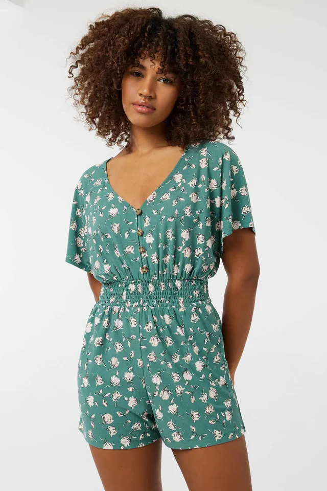 Ardene Flutter-Sleeve Romper In Med. Green | Size | Polyester/Spandex 3 Ardene Flutter-Sleeve Romper In Med. Green | Size | Polyester/Spandex