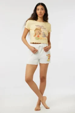 Ardene Winnie The Pooh PJ Set In Yellow | Size | Polyester/Spandex