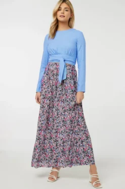 Ardene Floral Maxi Pleated Skirt | Size | Polyester