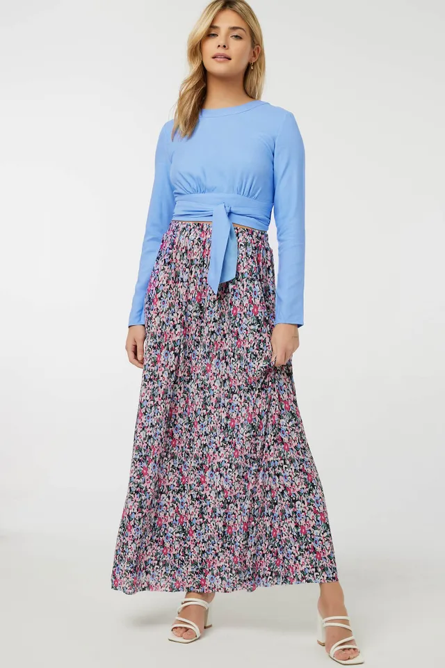 Ardene Floral Maxi Pleated Skirt | Size | Polyester 3 Ardene Floral Maxi Pleated Skirt | Size | Polyester