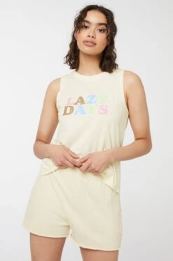 Ardene French Terry Lounge Shorts In Beige | Size | 100% Cotton