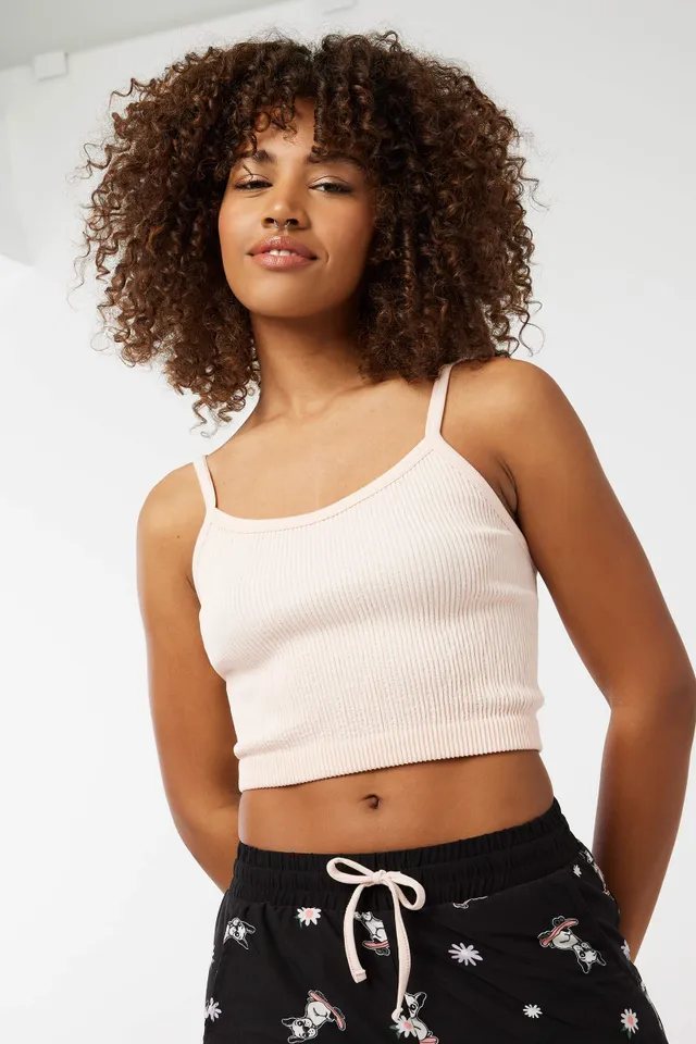 Ardene Crop Seamless PJ Tank In Lt. Pink | Size | Nylon/Spandex 3 Ardene Crop Seamless PJ Tank In Lt. Pink | Size | Nylon/Spandex