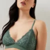 Ardene Lace Bralette In Dk. Green | Size | Polyester/Nylon/Spandex